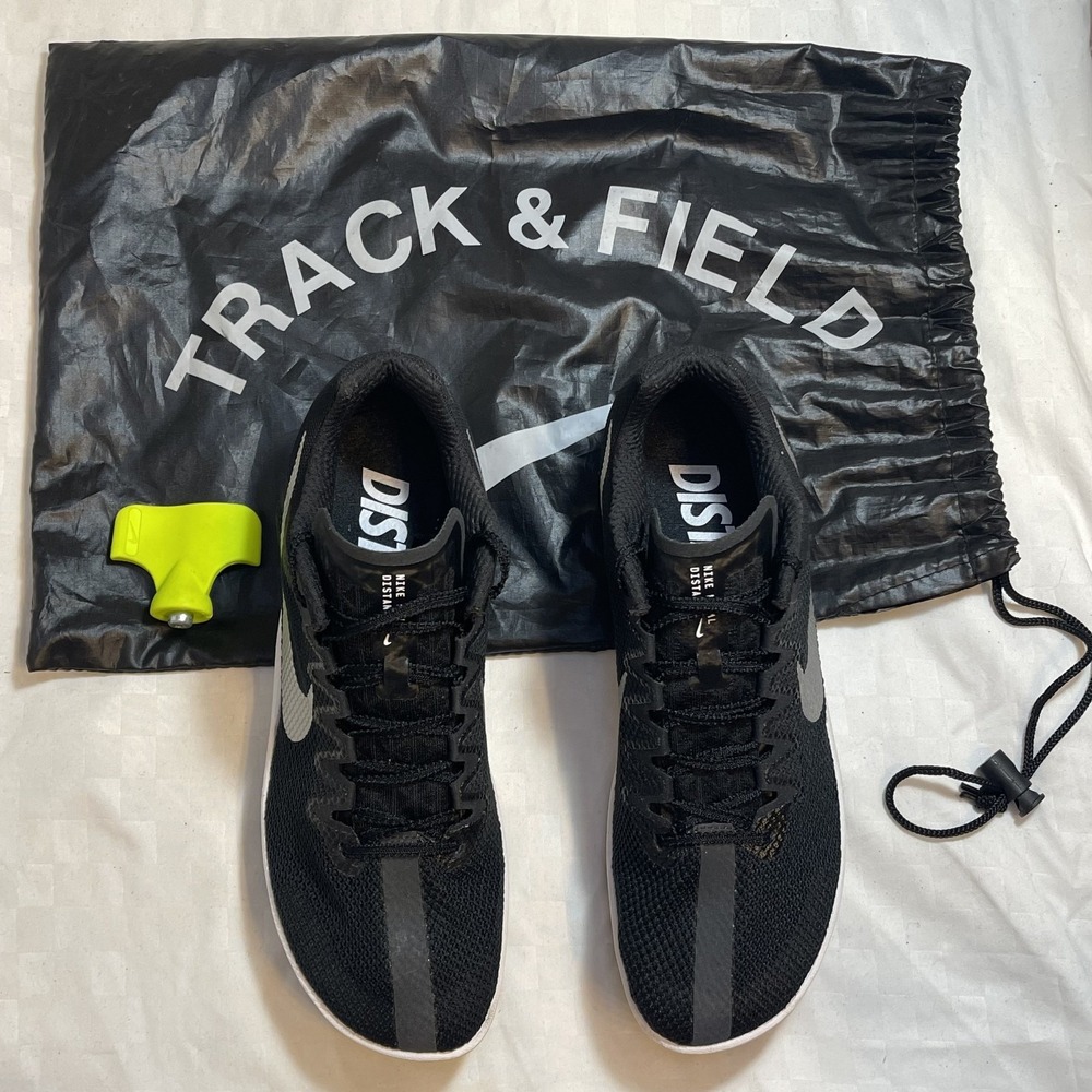 Nike Zoom Rival Distance Black Metallic Silver Track Spikes Mens 9 UK 8‎ EU 42.5
